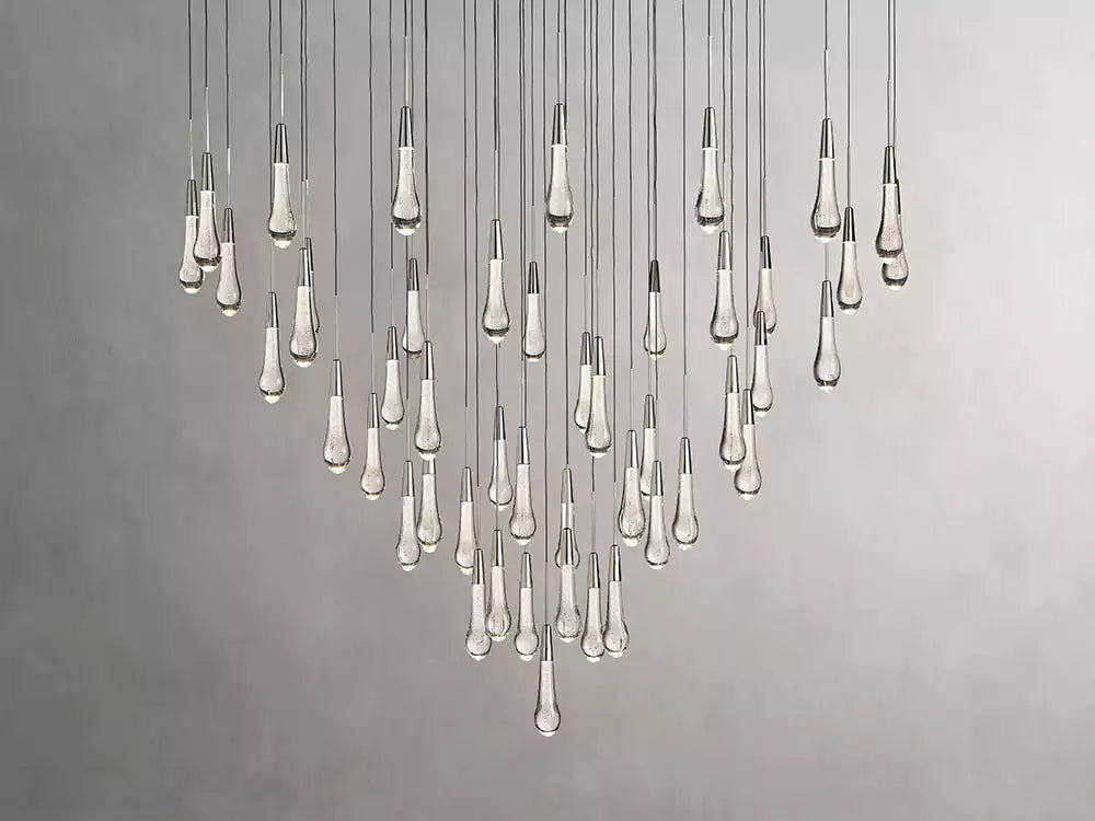 KL Solitaire Raindrop Round Chandelier