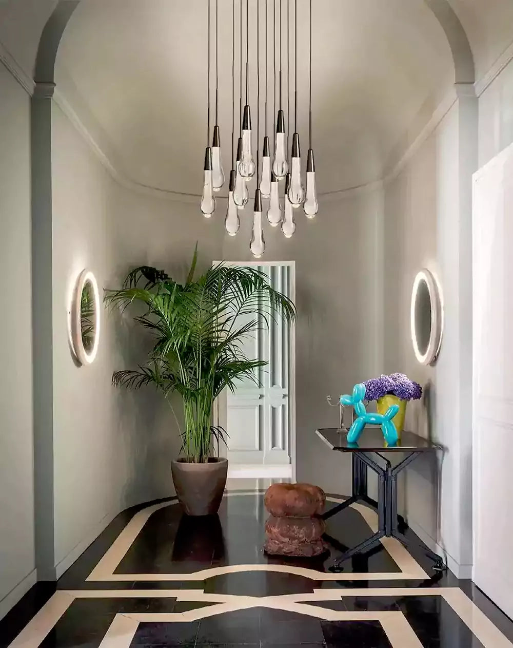 KL Solitaire Raindrop Round Chandelier