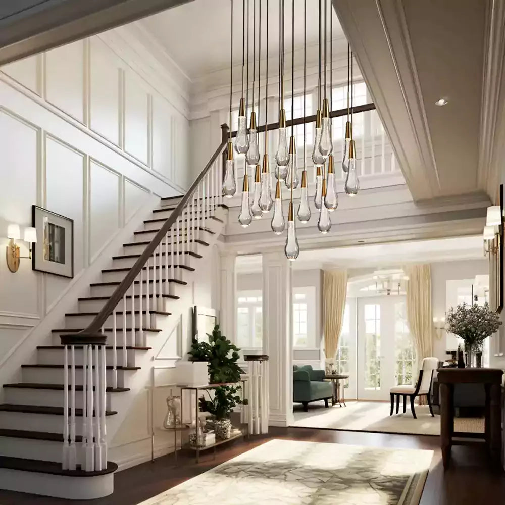 KL Solitaire Raindrop Round Chandelier