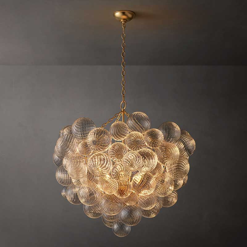 KL Taliay Swirled Glass Globe Chandelier