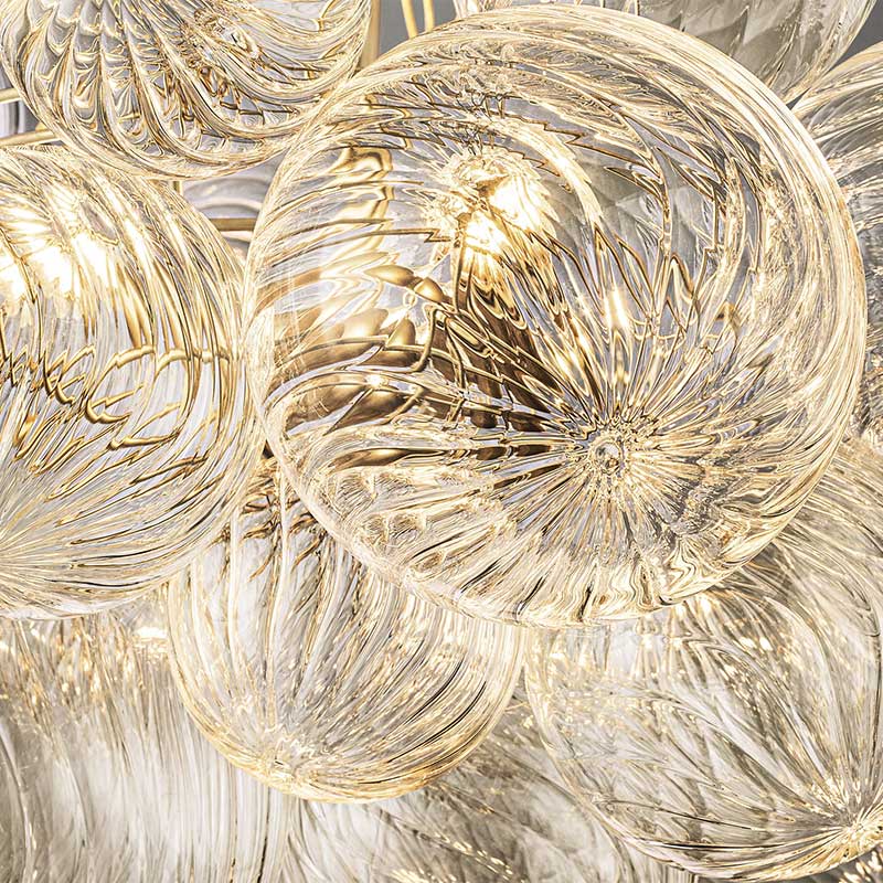 KL Taliay Swirled Glass Globe Chandelier