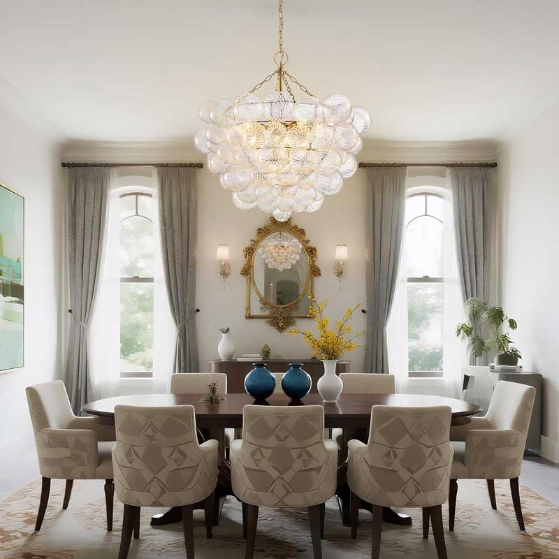 KL Taliay Swirled Glass Globe Chandelier
