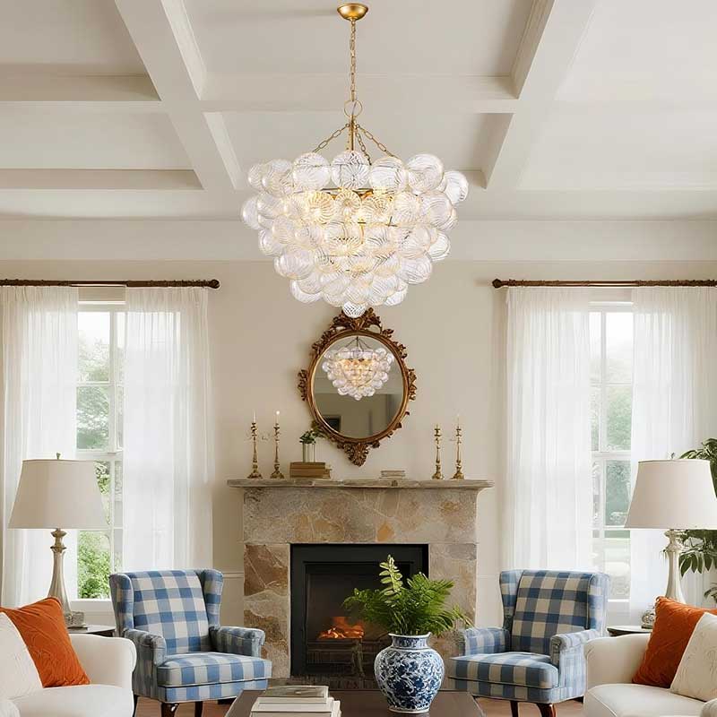 KL Taliay Swirled Glass Globe Chandelier