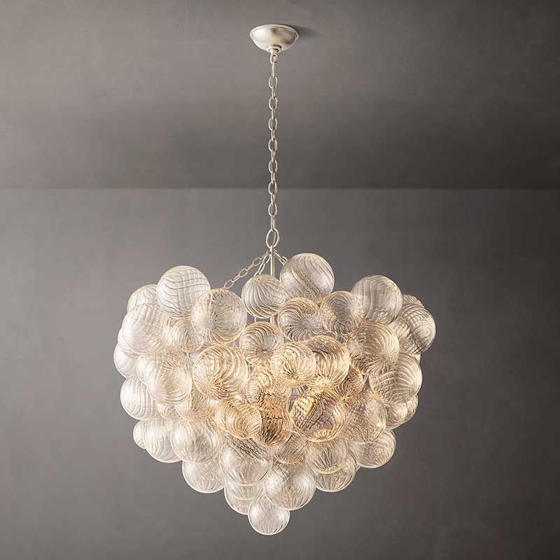 KL Taliay Swirled Glass Globe Chandelier