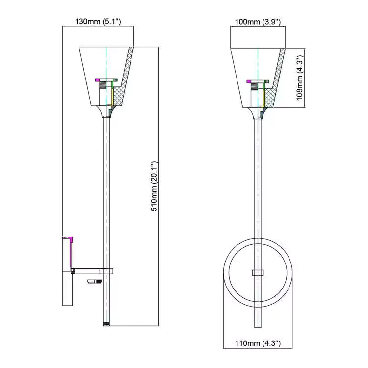 KL Torche De Verre Wall Sconce