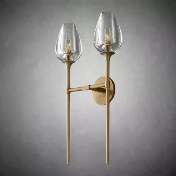 Tulip Crystal Petal Double Wall Sconce