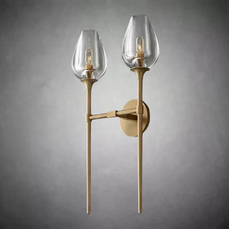 Tulip Crystal Petal Double Wall Sconce