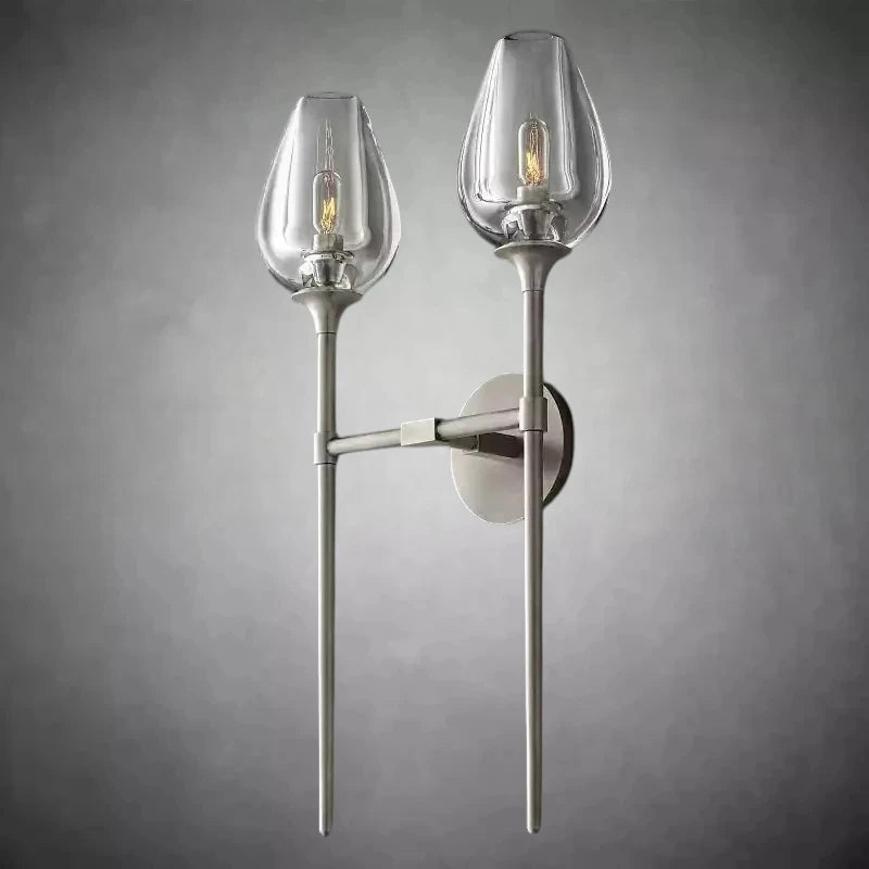 Tulip Crystal Petal Double Wall Sconce