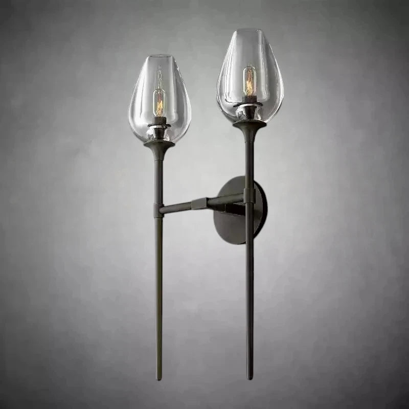 Tulip Crystal Petal Double Wall Sconce