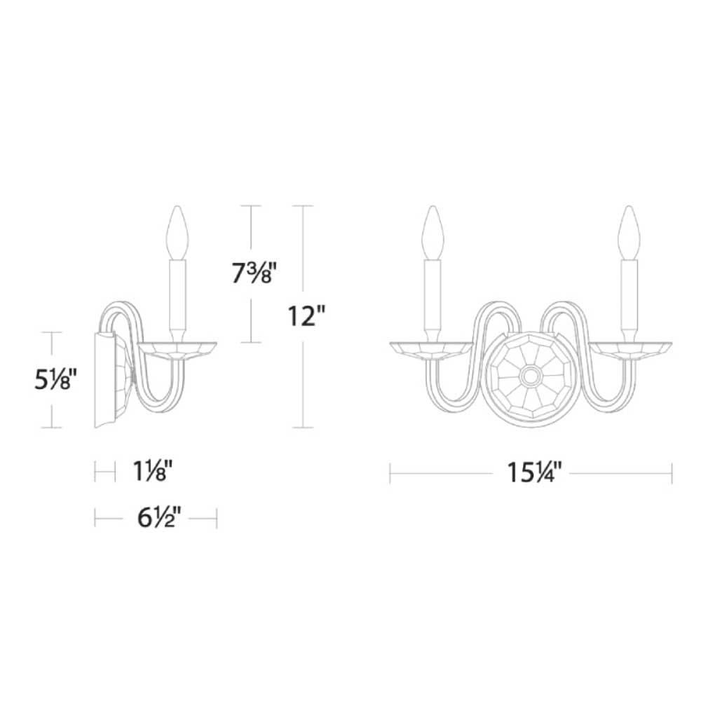 Venus 15" 2-Light Wall Sconce