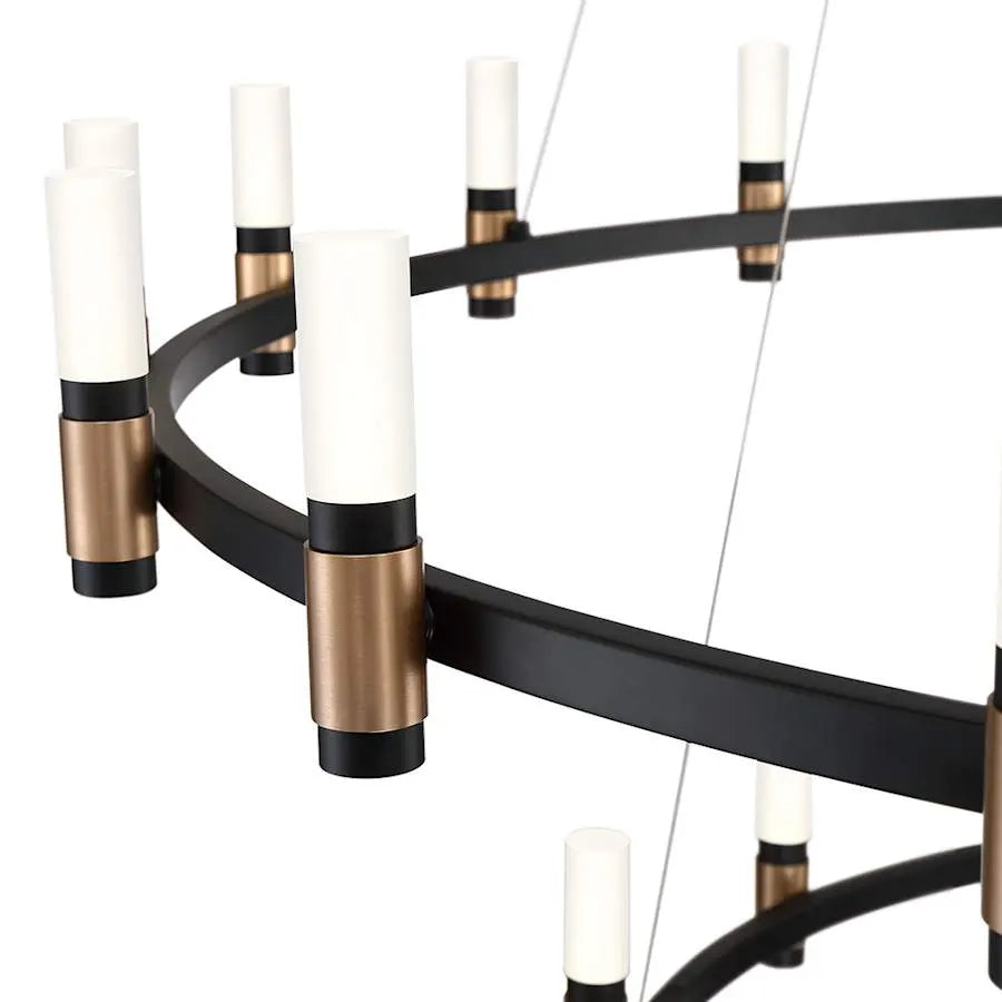 KL Abany LED 59.5 inch Brass and Black Chandelier Ceiling Light