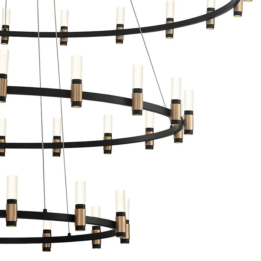 KL Abany LED 59.5 inch Brass and Black Chandelier Ceiling Light