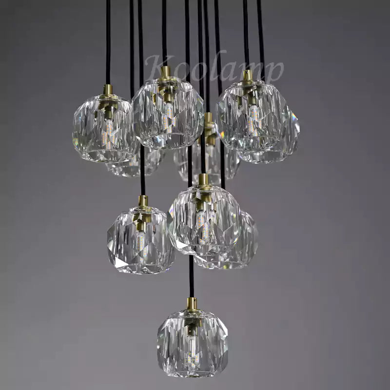 KL Bulla De Crystal Round Cluster Chandelier