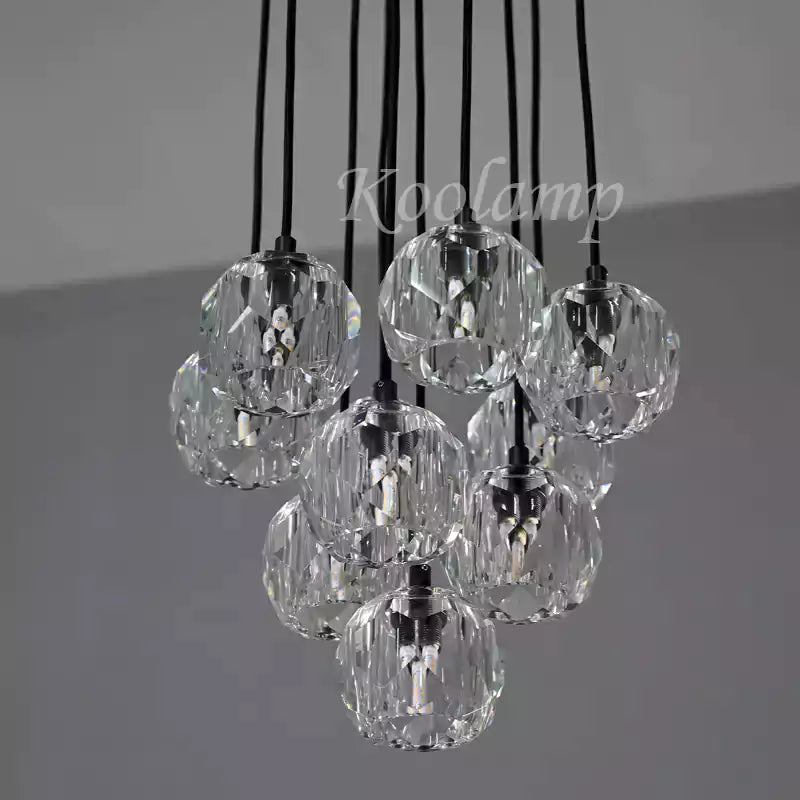 KL Bulla De Crystal Round Cluster Chandelier