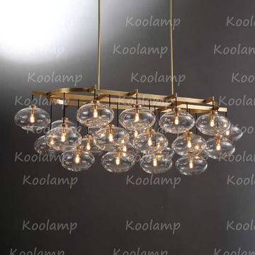 KL Cabret 72 Inch Clear Glass Bubble Linear Chandelier