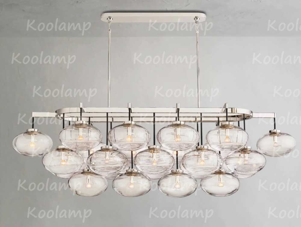 KL Cabret 72 Inch Clear Glass Bubble Linear Chandelier