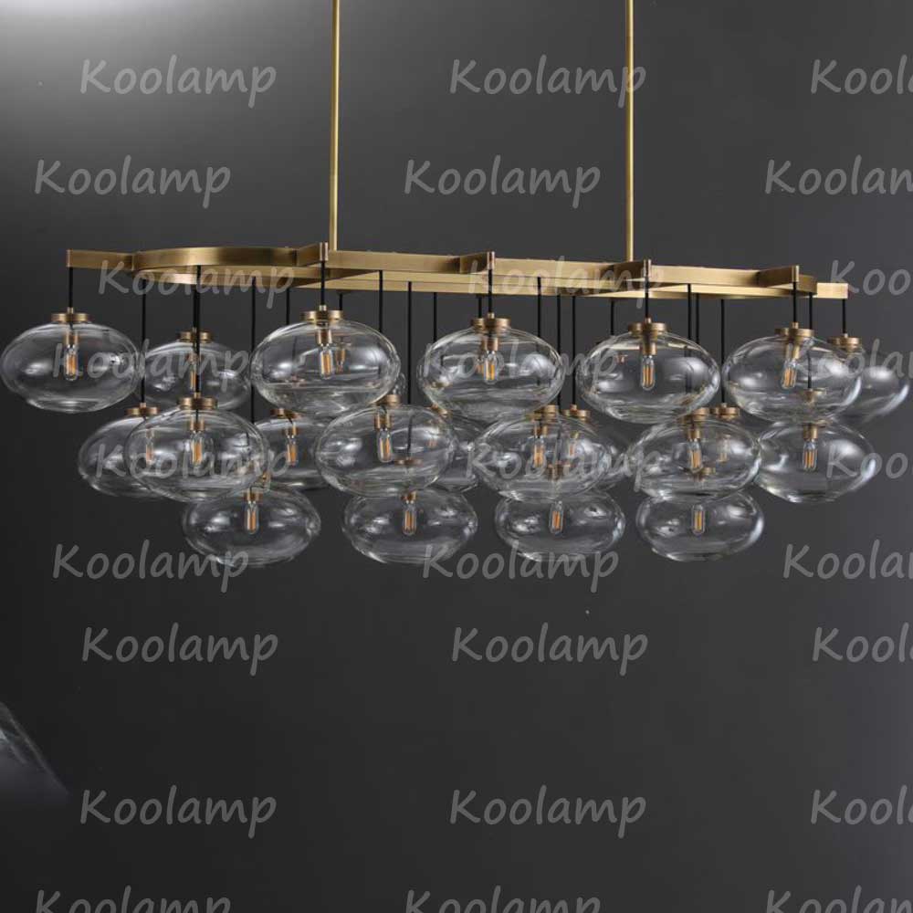 KL Cabret 72 Inch Clear Glass Bubble Linear Chandelier