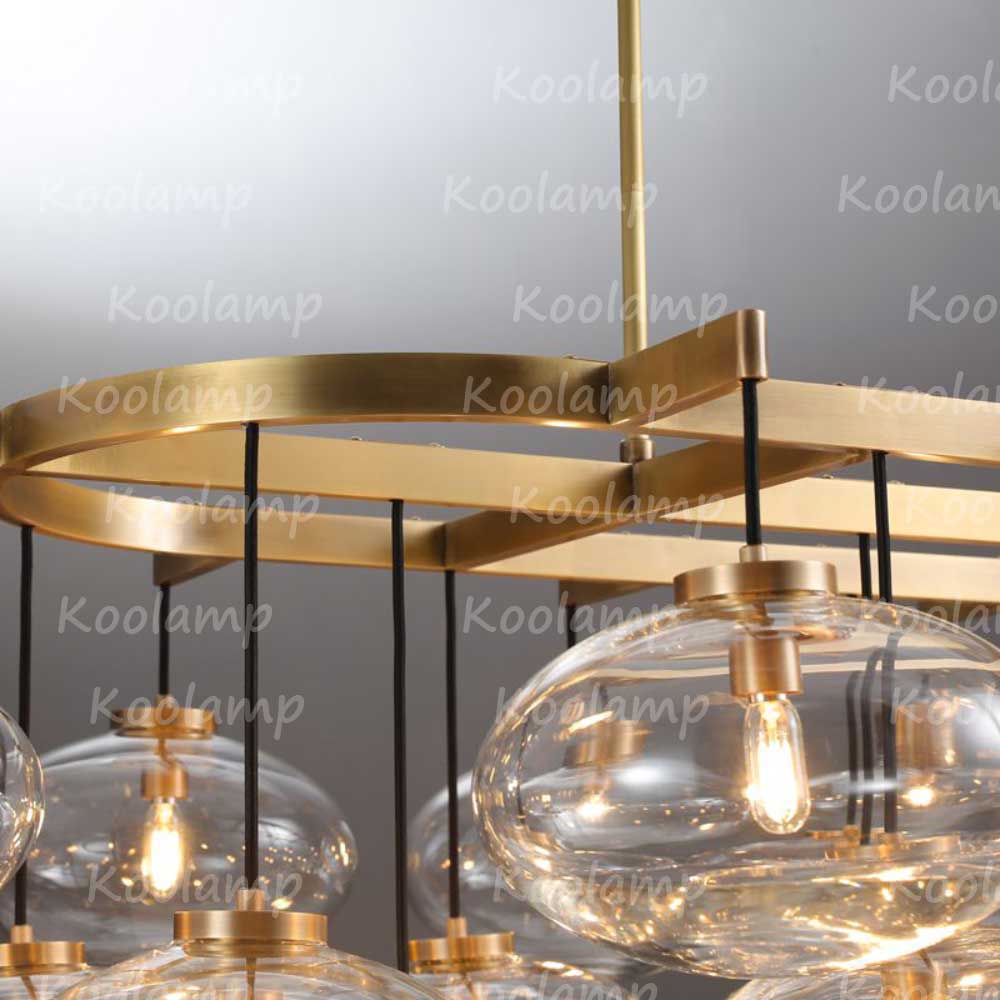 KL Cabret 72 Inch Clear Glass Bubble Linear Chandelier