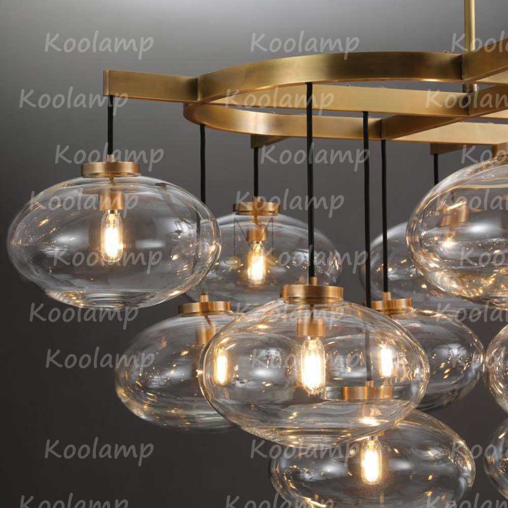 KL Cabret 72 Inch Clear Glass Bubble Linear Chandelier