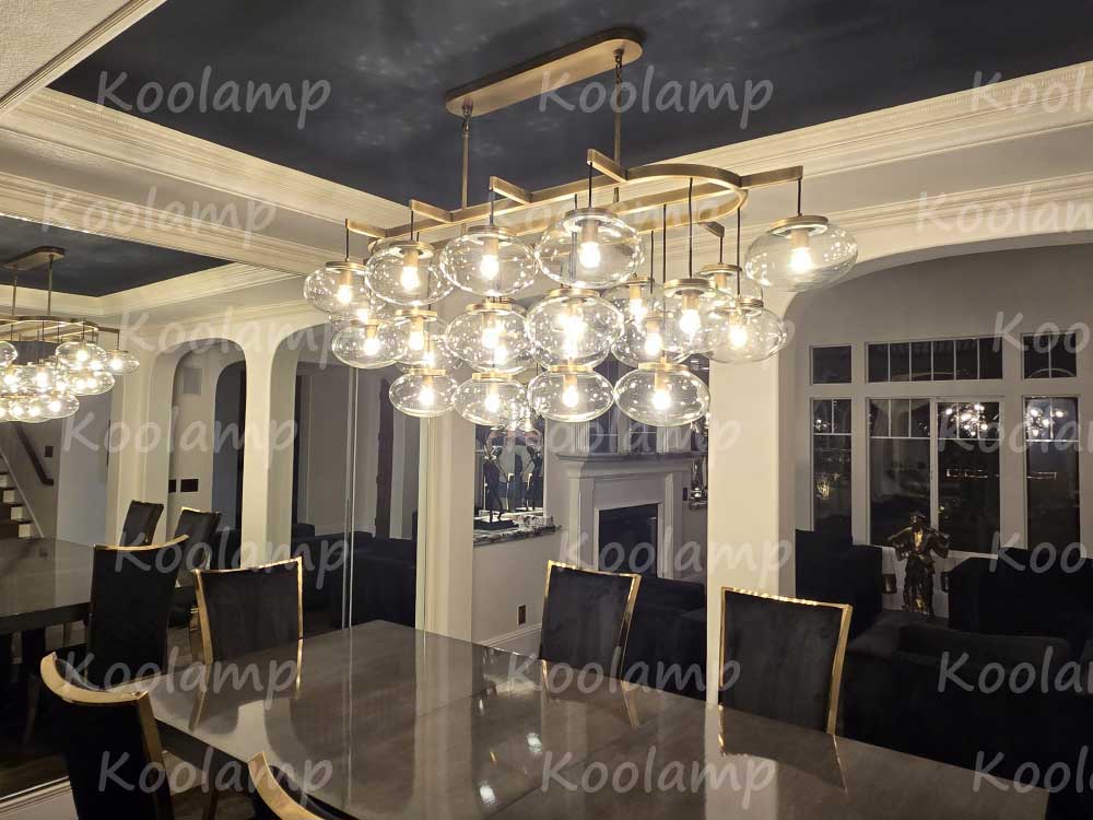 KL Cabret 72 Inch Clear Glass Bubble Linear Chandelier
