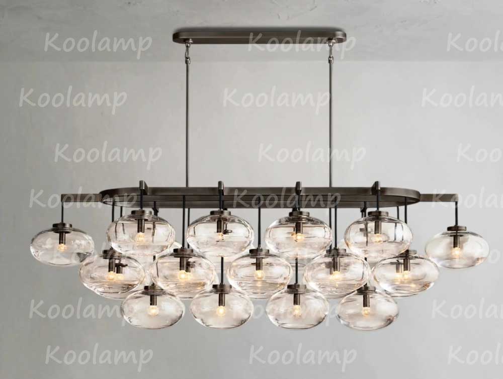 KL Cabret 72 Inch Clear Glass Bubble Linear Chandelier