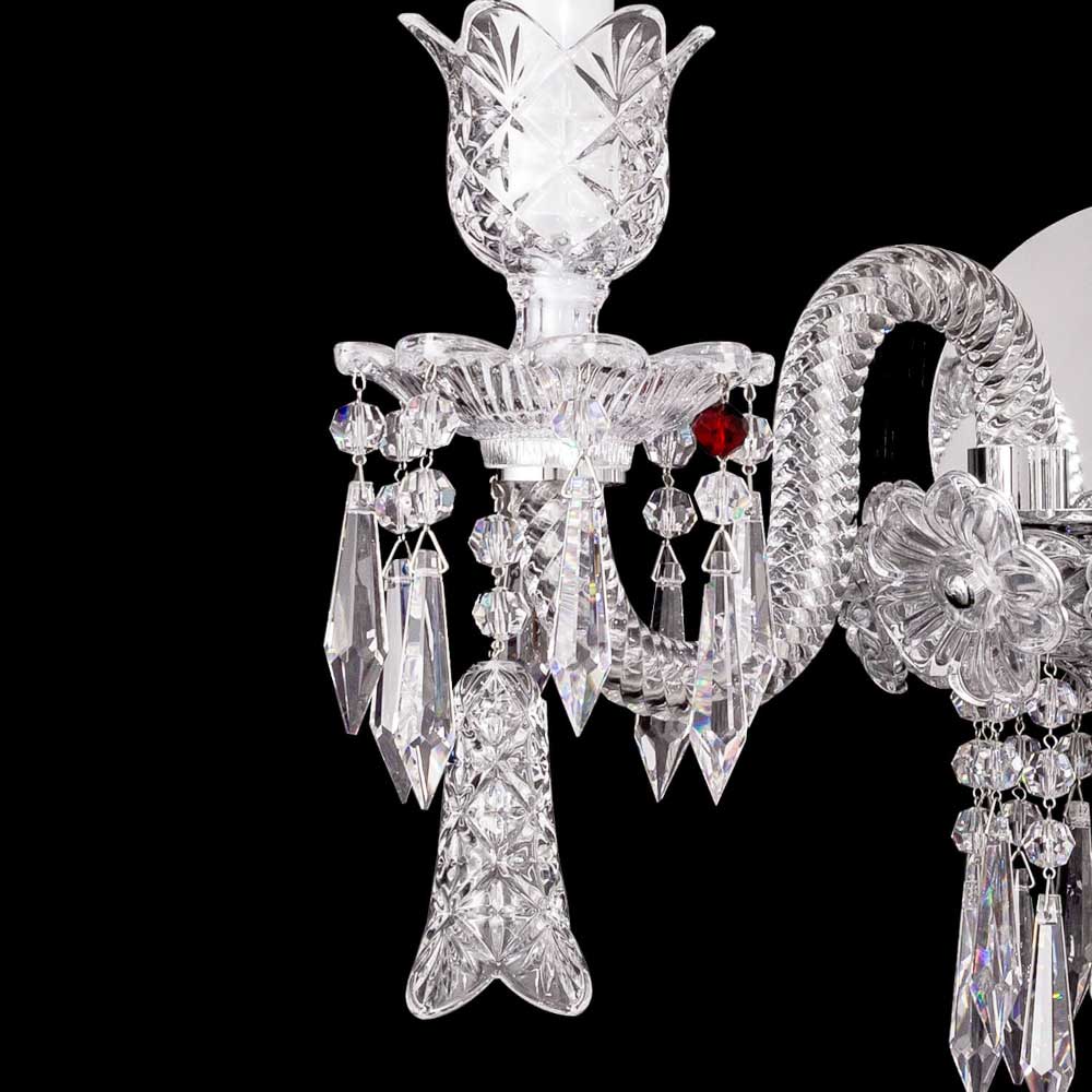 Elegance Candle Bacara Crystal Wall Sconce With Bell
