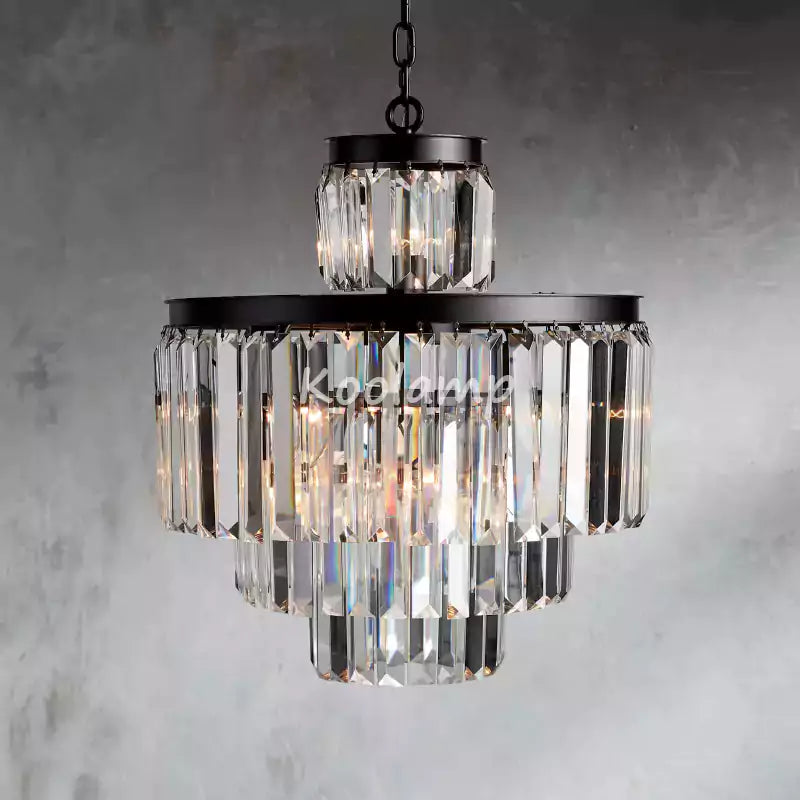 KL Leyko Tiered Round Crystal Chandelier Lighting