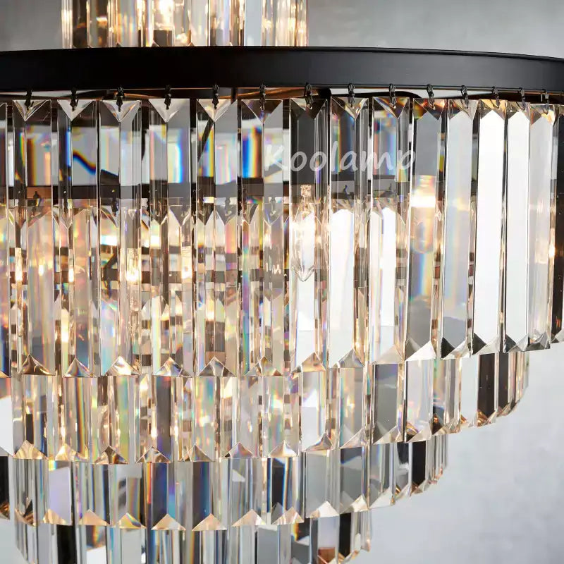 KL Leyko Tiered Round Crystal Chandelier Lighting