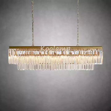 Leylanda Tiered Rectangular Crystal Chandelier
