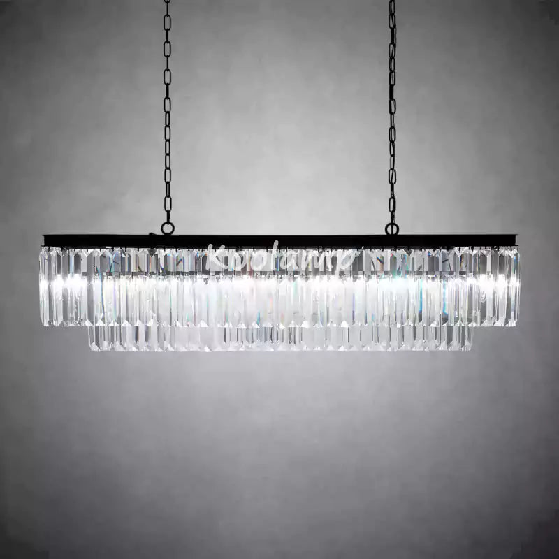 Leylanda Tiered Rectangular Crystal Chandelier