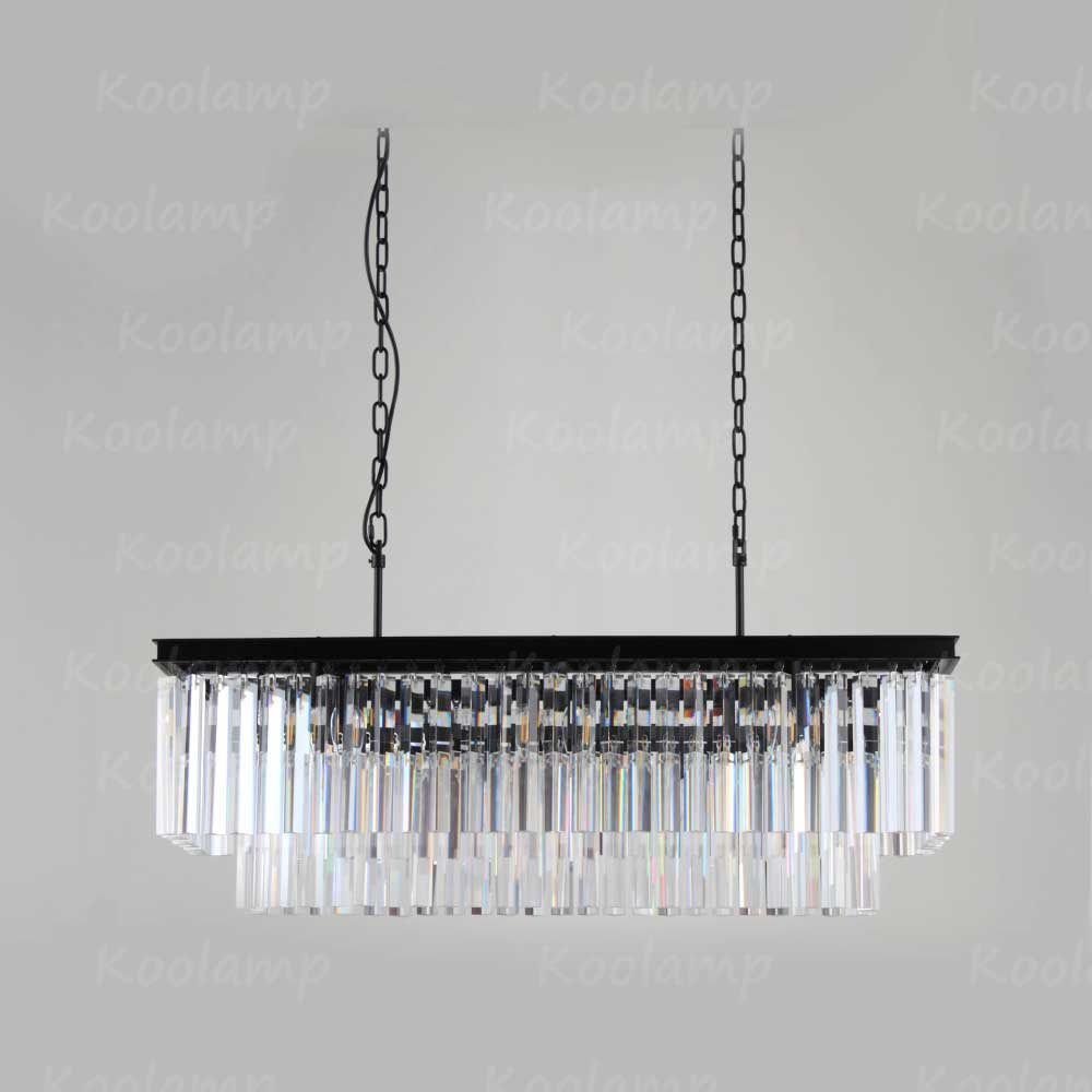 Odaon Crystal Prism Rectangular Chandelier 40"