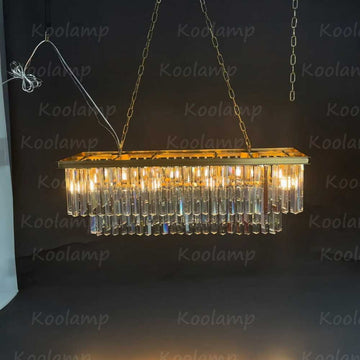 Odaon Crystal Prism Rectangular Chandelier 40"