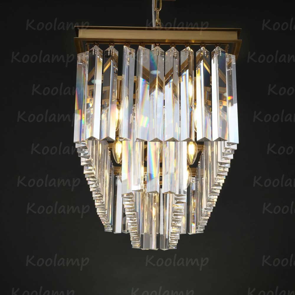 Odaon Crystal Prism Rectangular Chandelier 40"