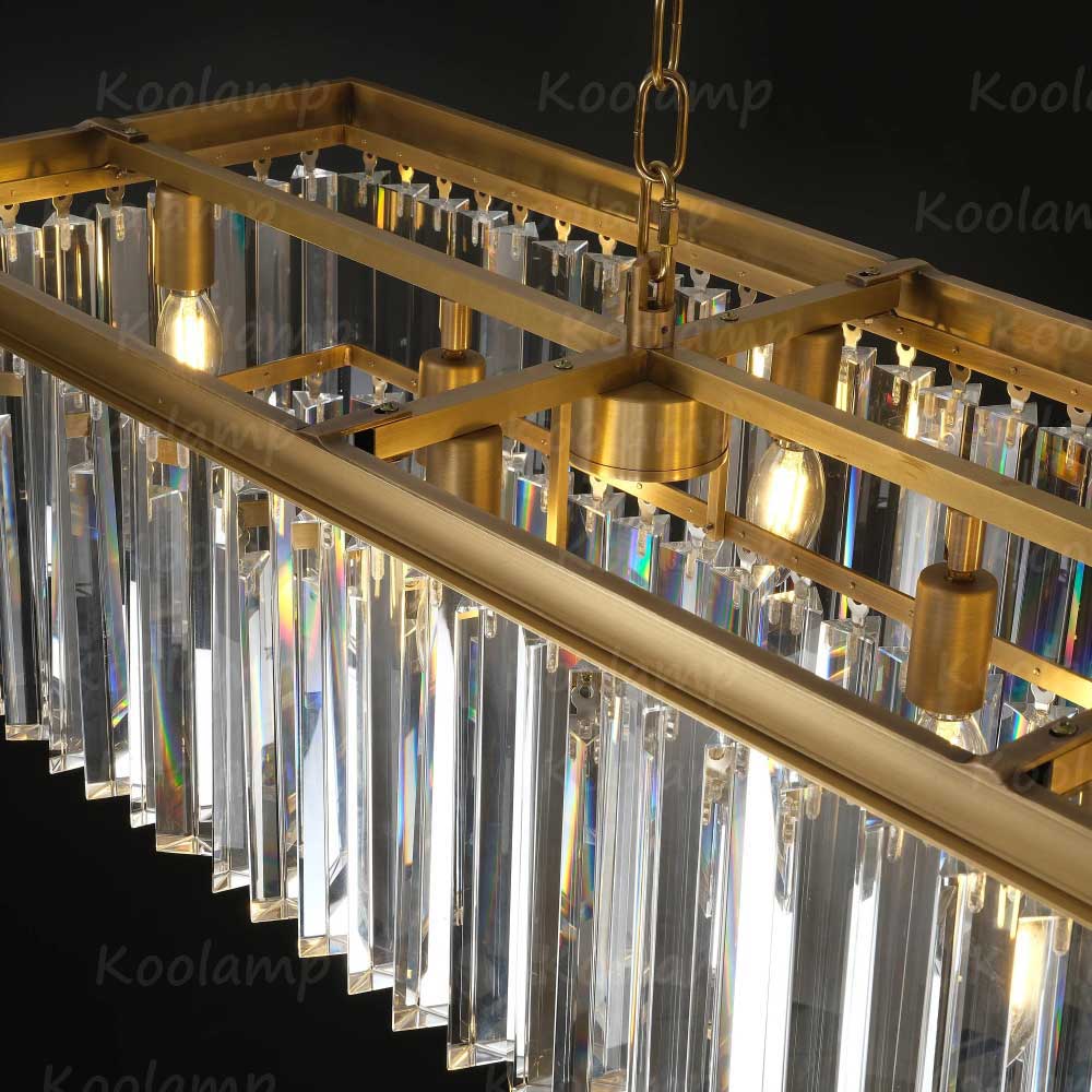 Odaon Crystal Prism Rectangular Chandelier 40"