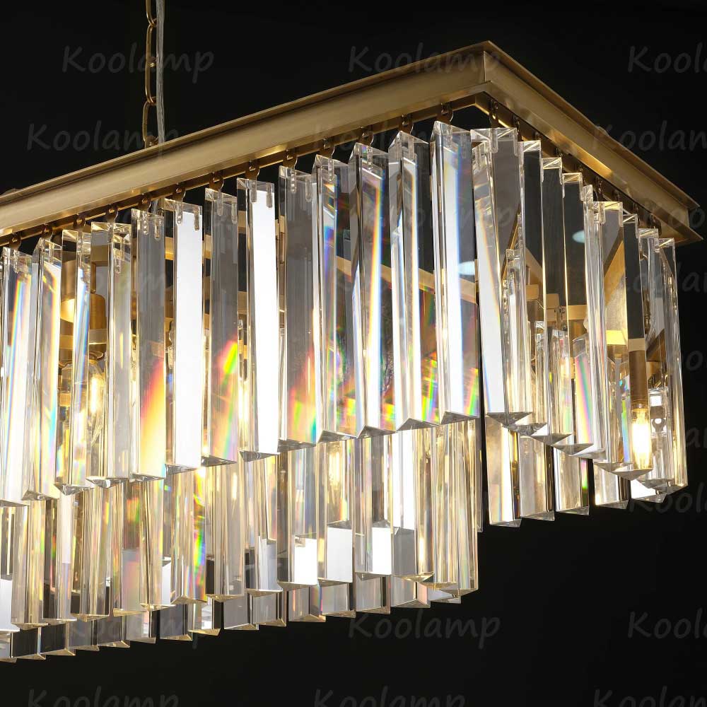 Odaon Crystal Prism Rectangular Chandelier 40"