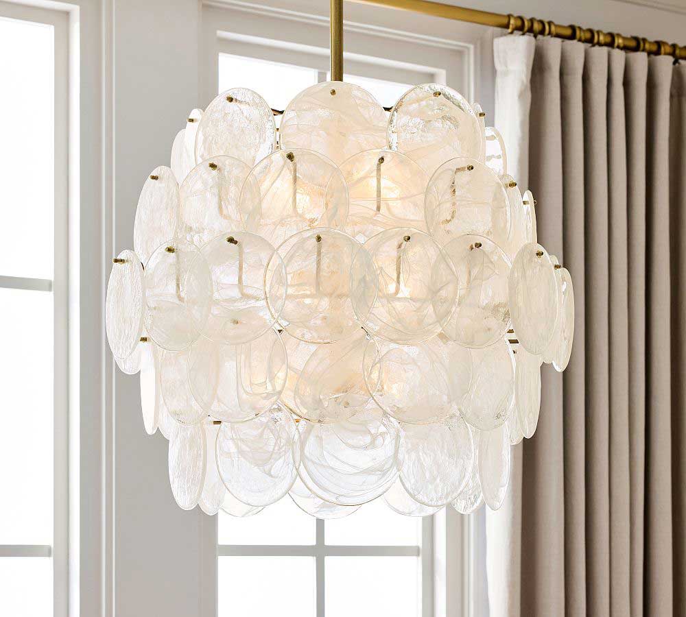 Rivieray Glass Disc Chandelier 26"