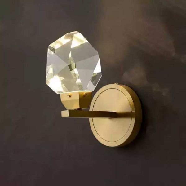 Avondale Faceted Crystal Prisms Short Wall Sconce