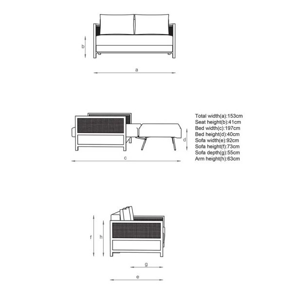 Innovation Living Narlis Cane Sofa Bed