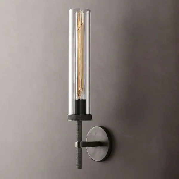 Lambeth Knurled Grand Wall Sconce 19 brass