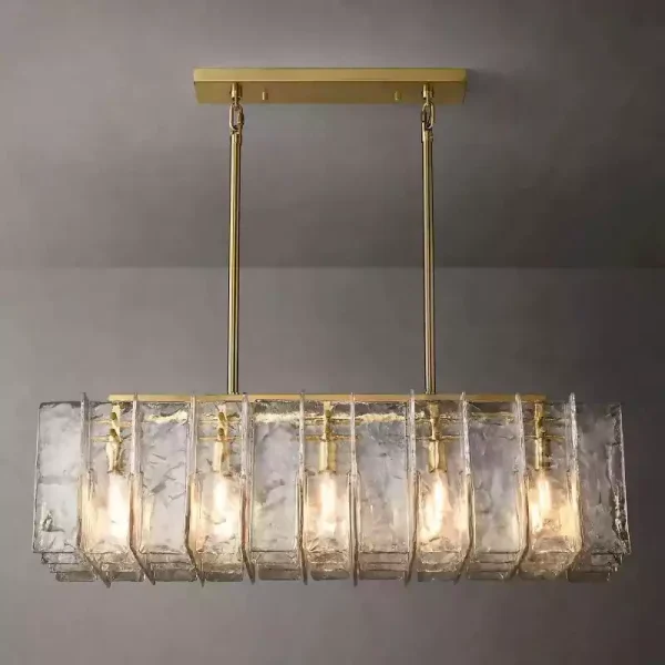 Lattice Clear Glass Rectangular Chandelier 49