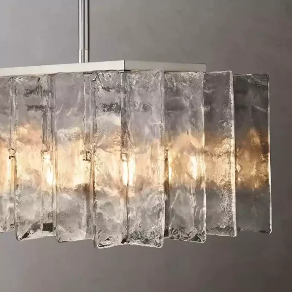 Lattice Clear Glass Rectangular Chandelier 49