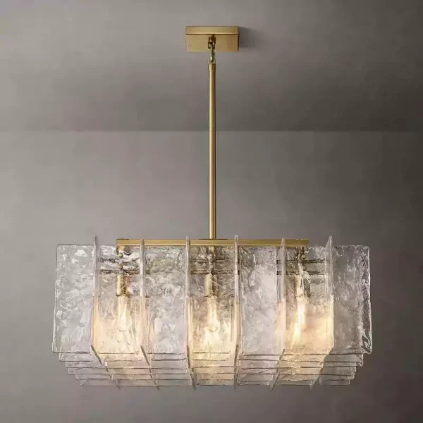 Lattice Clear Glass Square Chandelier 37