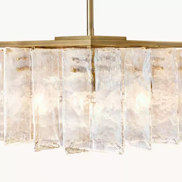 Lattice Clear Glass Square Chandelier 60