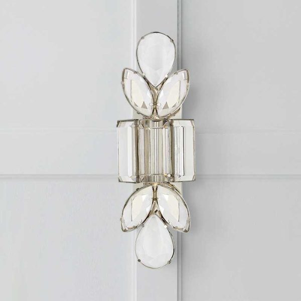 Lloyd Brass Large Jewelry Crystal Wall Sconce