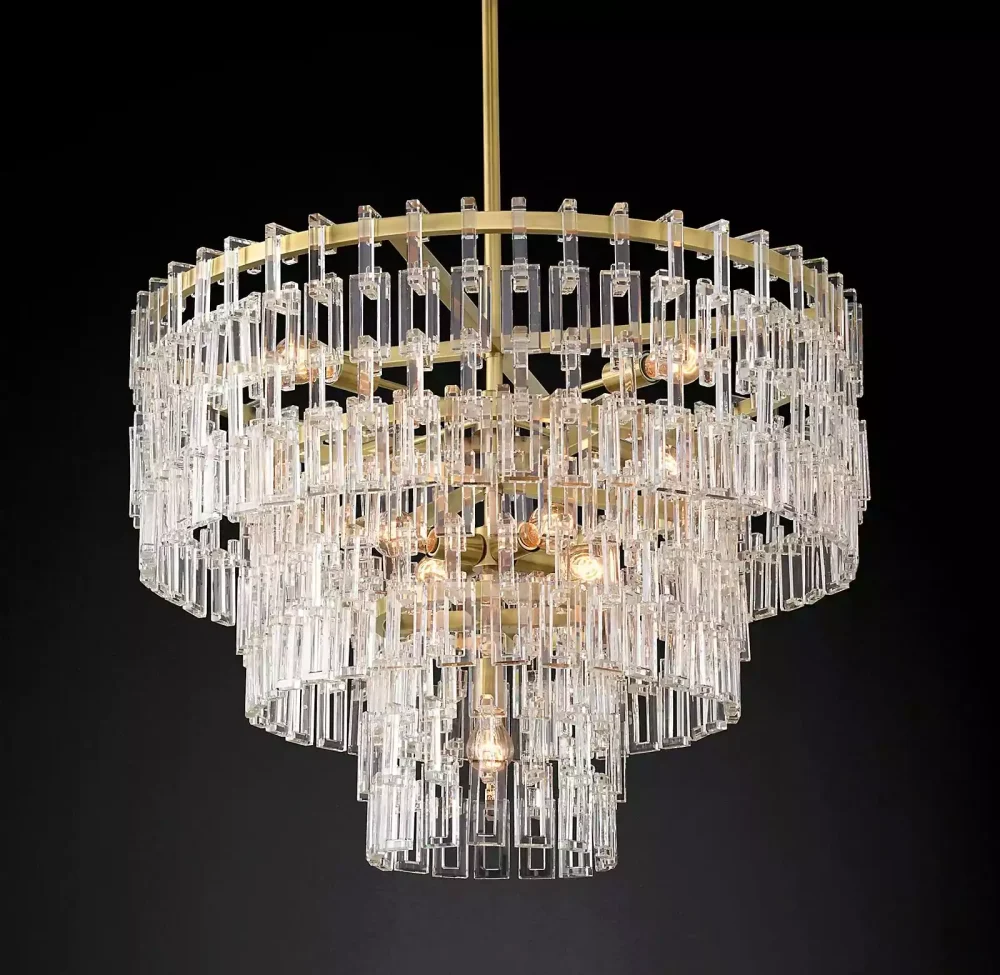 MARIGNAN TIERED ROUND CHANDELIER 36 brass