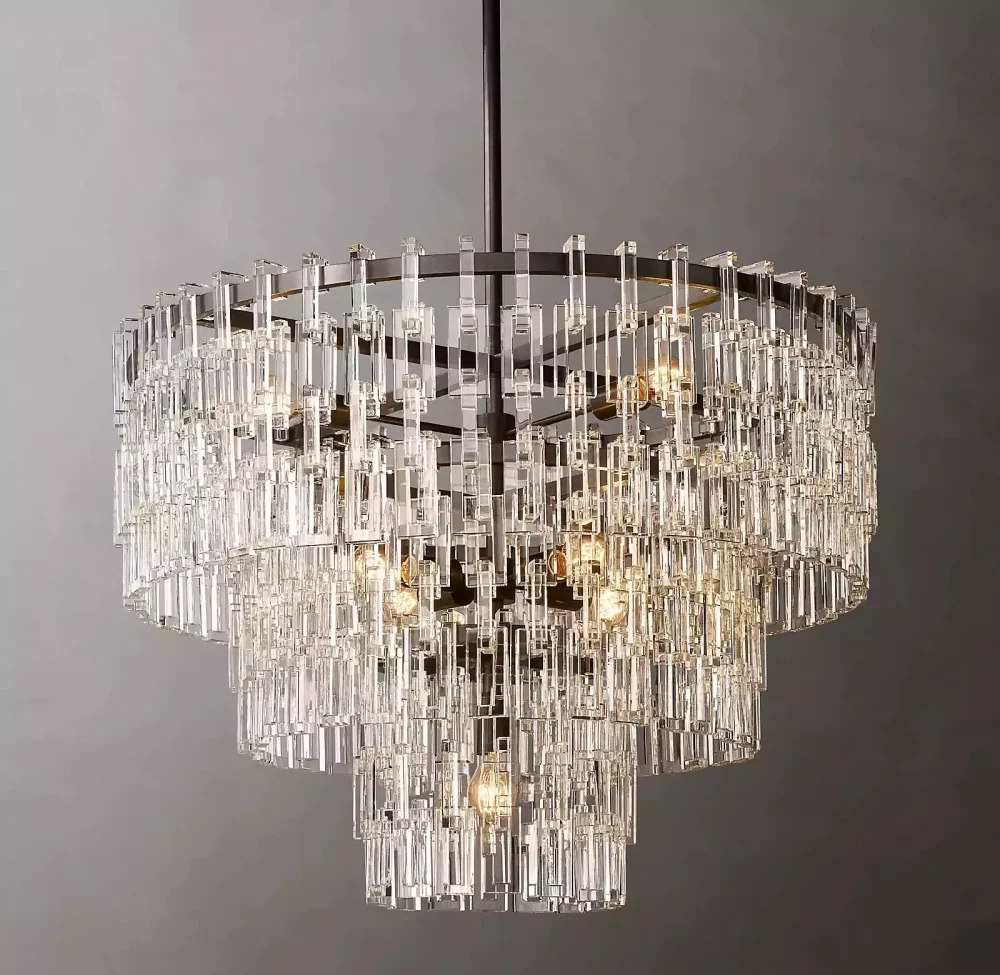 MARIGNAN TIERED ROUND CHANDELIER 36 bronze