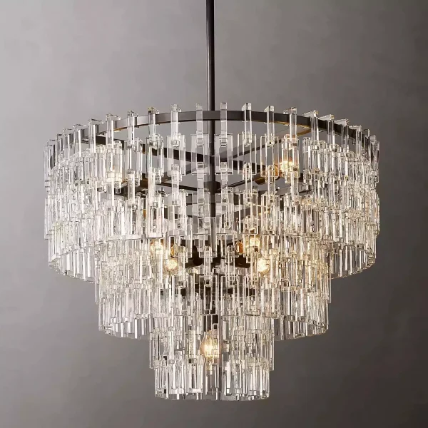 MARIGNAN TIERED ROUND CHANDELIER 36 bronze