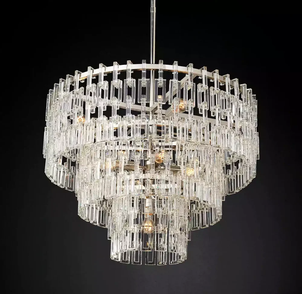 MARIGNAN TIERED ROUND CHANDELIER 36 nickel