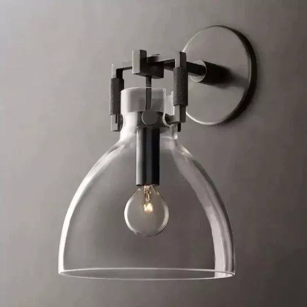 Machinist Glass Cloche Wall Sconce 8