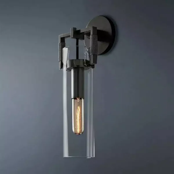 Machinist Glass Cylinder Wall Sconce 12